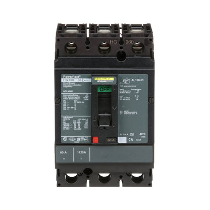 Square D HGL36060 Circuit Breaker | 600V 60A 3P 35kA@480V Feed-Thru Powerpact HGL