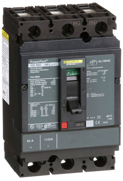 HGL36060 - Square D/ Schneider Electric Feed-Thru 60 Amp 3 Pole Circuit Breaker - Essential Electric Supply