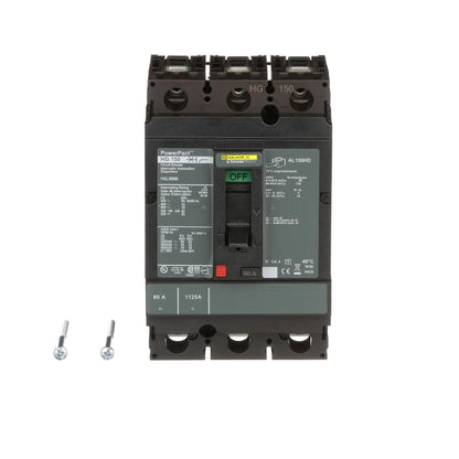 Square D HGL36080 Circuit Breaker | 600V 80A 3P 35kA@480V Feed-Thru Powerpact