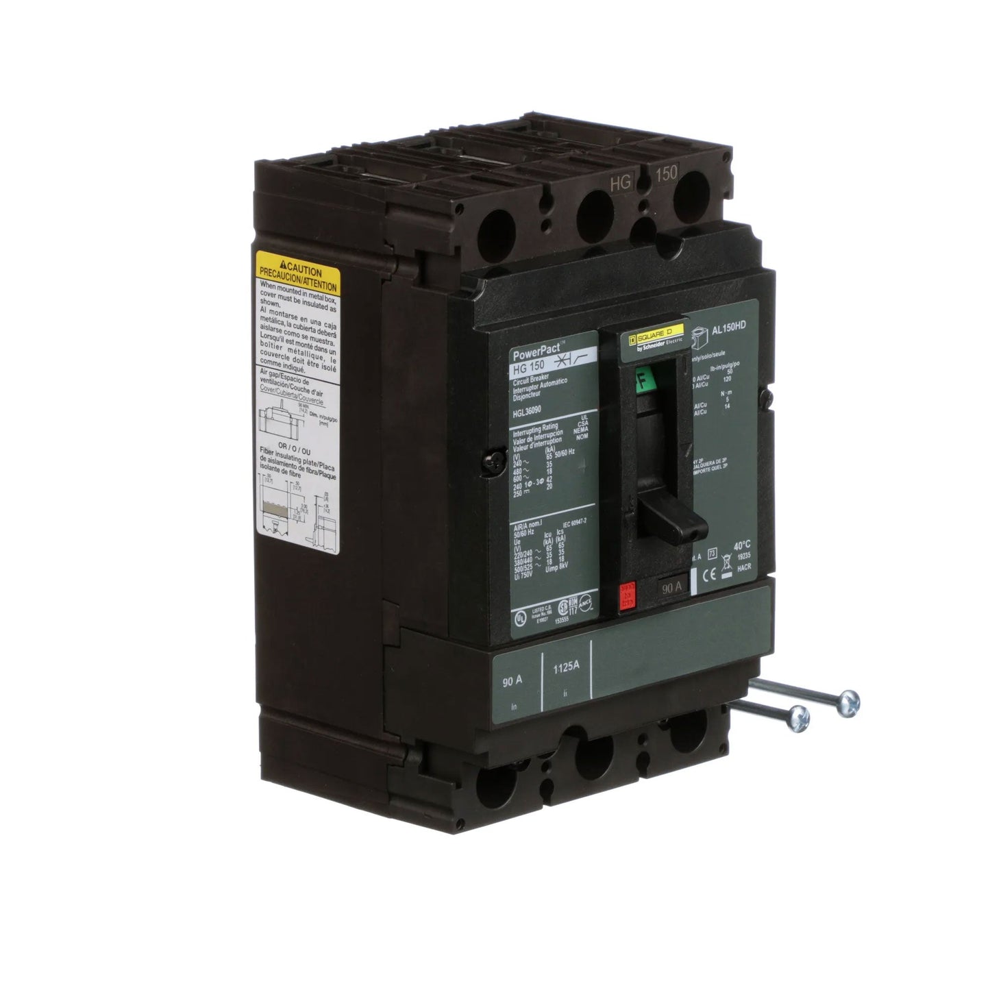 Square D HGL36090 Circuit Breaker | 600V 90A 3P 35kA@480V Bolt-On Powerpact HGL