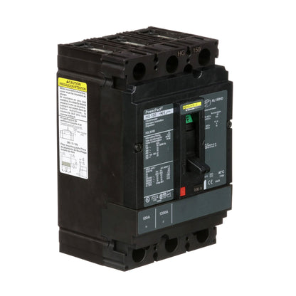 Square D HGL36100 Circuit Breaker | 600V 100A 3P 35kA@480V Bolt-On Powerpact HGL