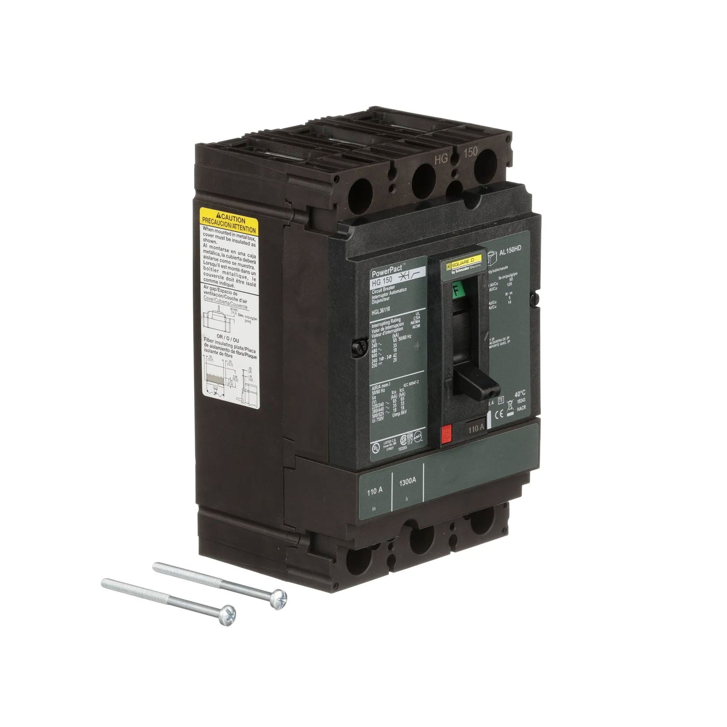 Square D HGL36110 Circuit Breaker | 600V 110A 3P 35kA@480V Feed-Thru Powerpact HGL