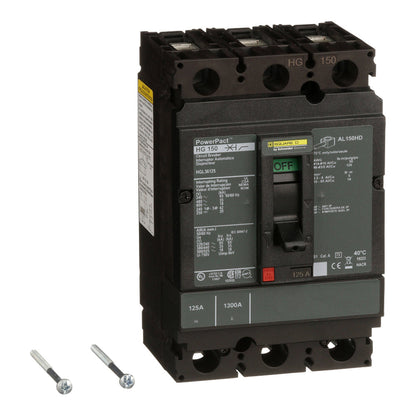 Square D HGL36125 Circuit Breaker | 600V 125A 3P 35kA@480V Feed-Thru Powerpact
