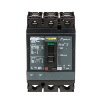Square D HGL36150 Circuit Breaker | 600V 150A 3P 35kA@480V Feed-Thru Powerpact