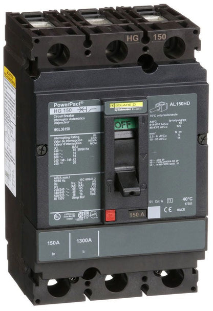 HGL36150 - Schneider Electric/ Square D Feed-Thru 150 Amp 3 Pole Circuit Breaker - Essential Electric Supply