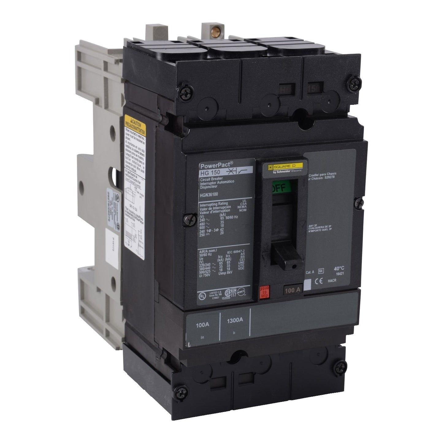 Square D HGN36100 Circuit Breaker | Powerpact HGN 600V 100A