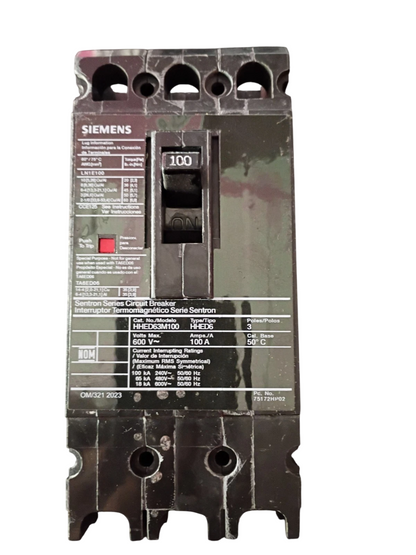 Siemens HHED63B030L Circuit Breaker | 600V 30A 3P 65kA@480V Feed-Thru Sentron Series