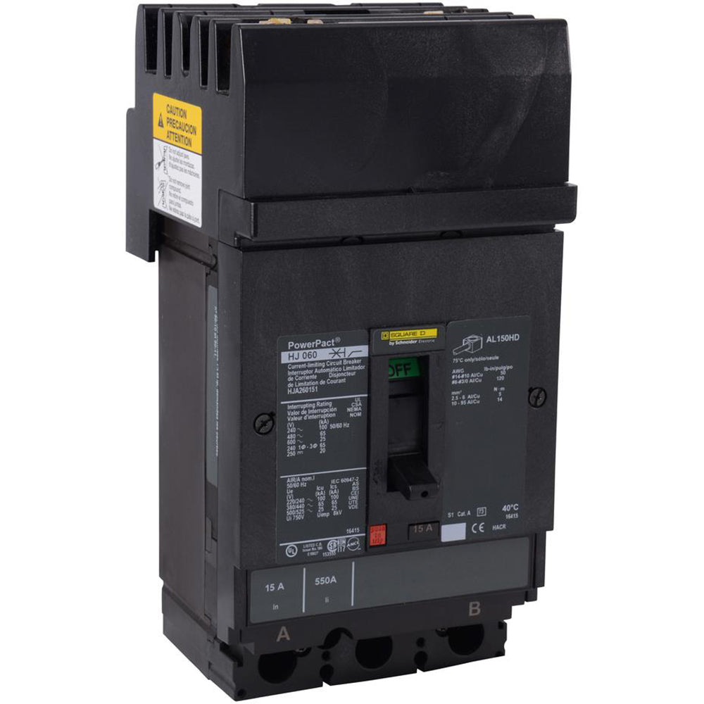 Square D HJA260504 Circuit Breaker | 600V 50A 2P 65kA@480V I-Line Style Plug-In Powerpact