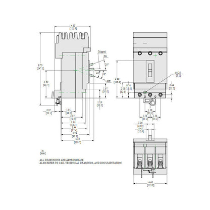 Square D HJA36020 Circuit Breaker | 600V 20A 3P 65kA@480V I-Line Style Plug-In Powerpact
