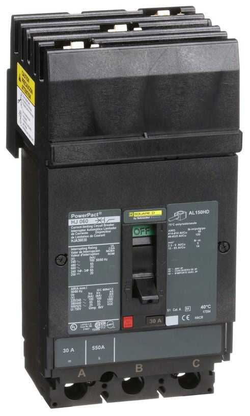 HJA36030 - Square D I-Line Style Plug-In 30 Amp 3 Pole Circuit Breaker - Essential Electric Supply