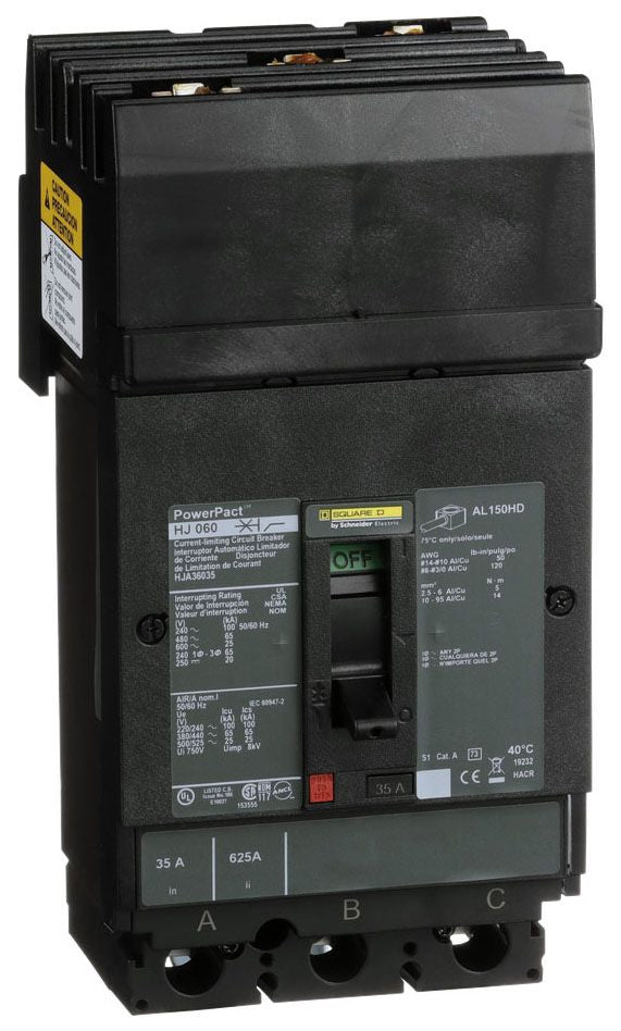 HJA36035 - Square D I-Line Style Plug-In 35 Amp 3 Pole Circuit Breaker - Essential Electric Supply