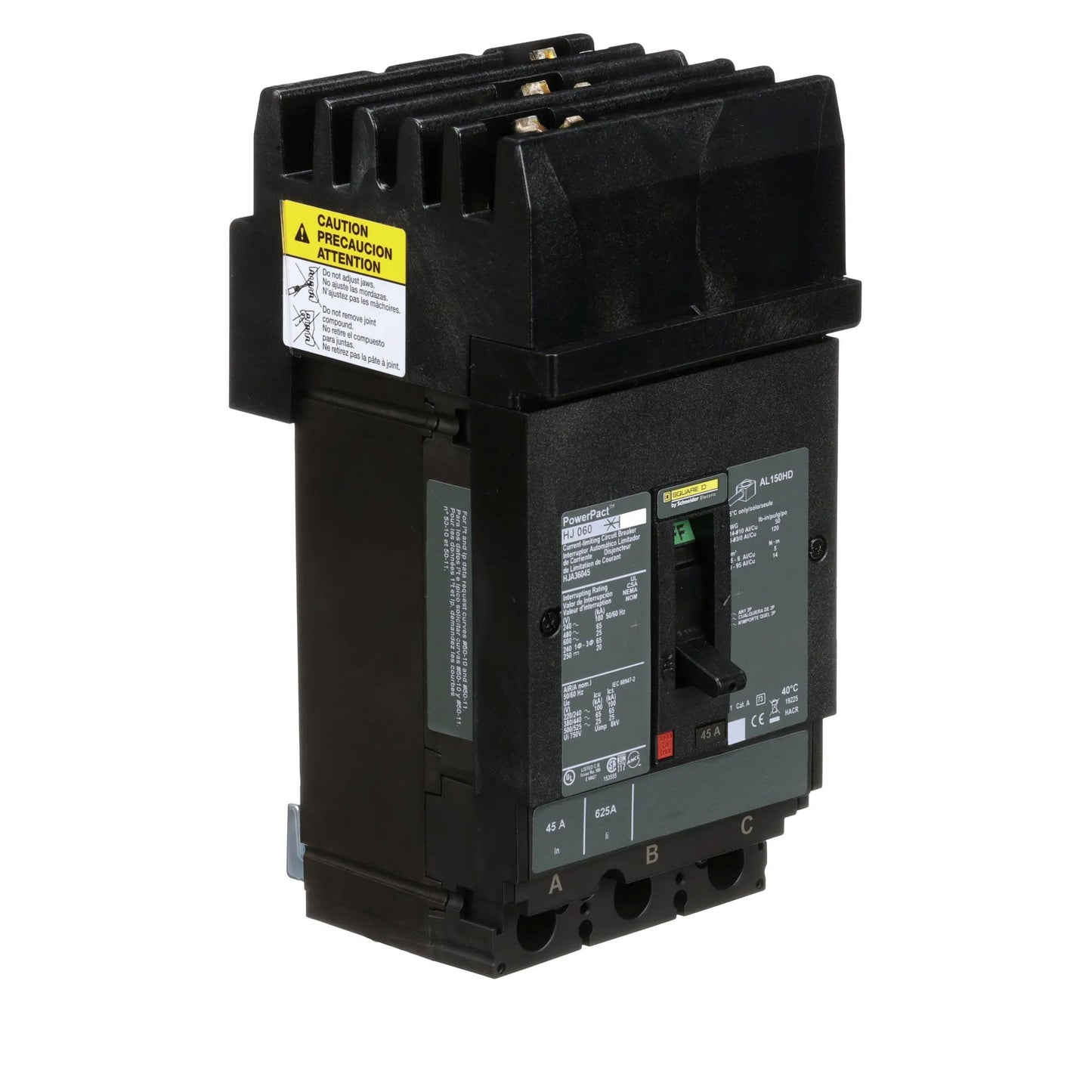 Square D HJA36045 Circuit Breaker | 600V 45A 3P 65kA@480V I-Line Plug-In Powerpact