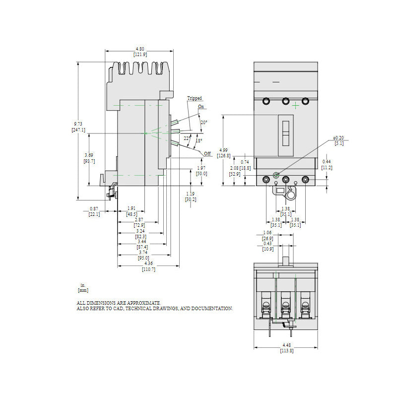 Square D HJA36045 Circuit Breaker | 600V 45A 3P 65kA@480V I-Line Plug-In Powerpact