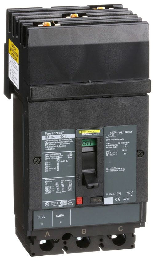 HJA36050 - Square D I-Line Style Plug-In 50 Amp 3 Pole Circuit Breaker - Essential Electric Supply