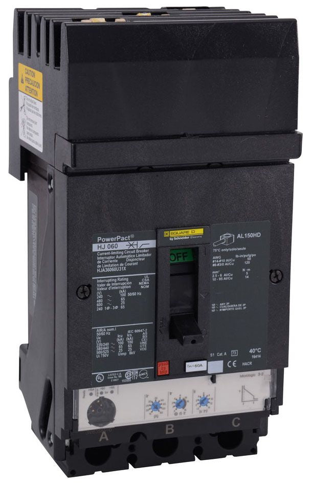 HJA36060U31X - Square D I-Line Style Plug-In 60 Amp 3 Pole Circuit Breaker - Essential Electric Supply