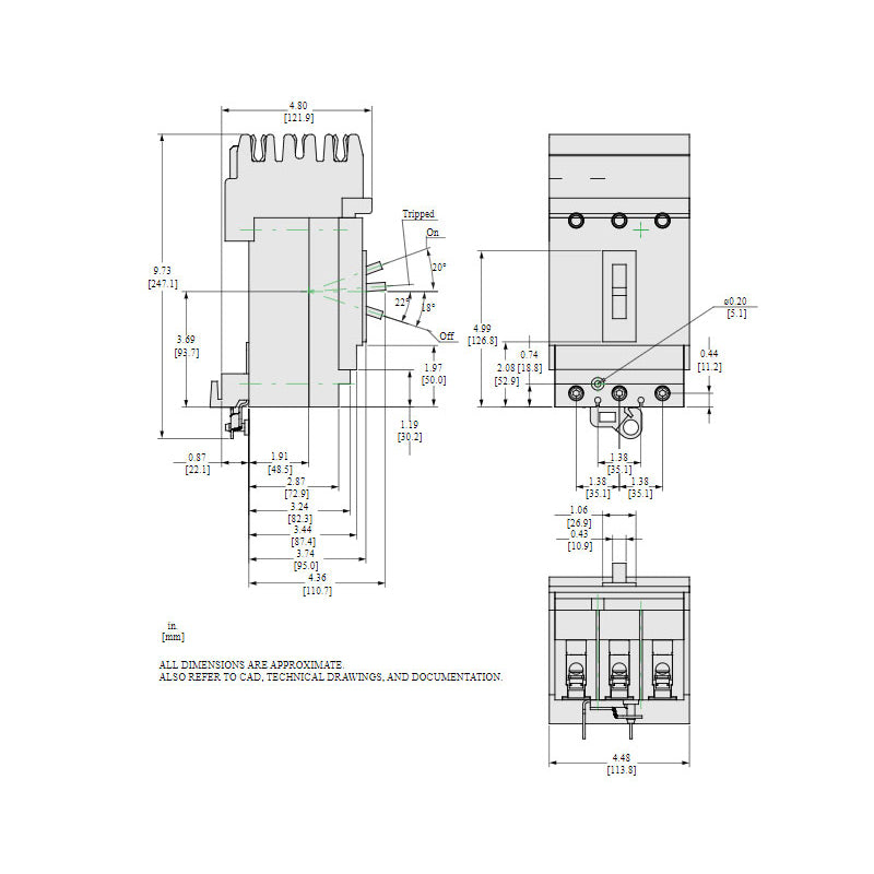 Square D HJA36070 Circuit Breaker | 600V 70A 3P 65kA@480V I-Line Style Plug-In Powerpact