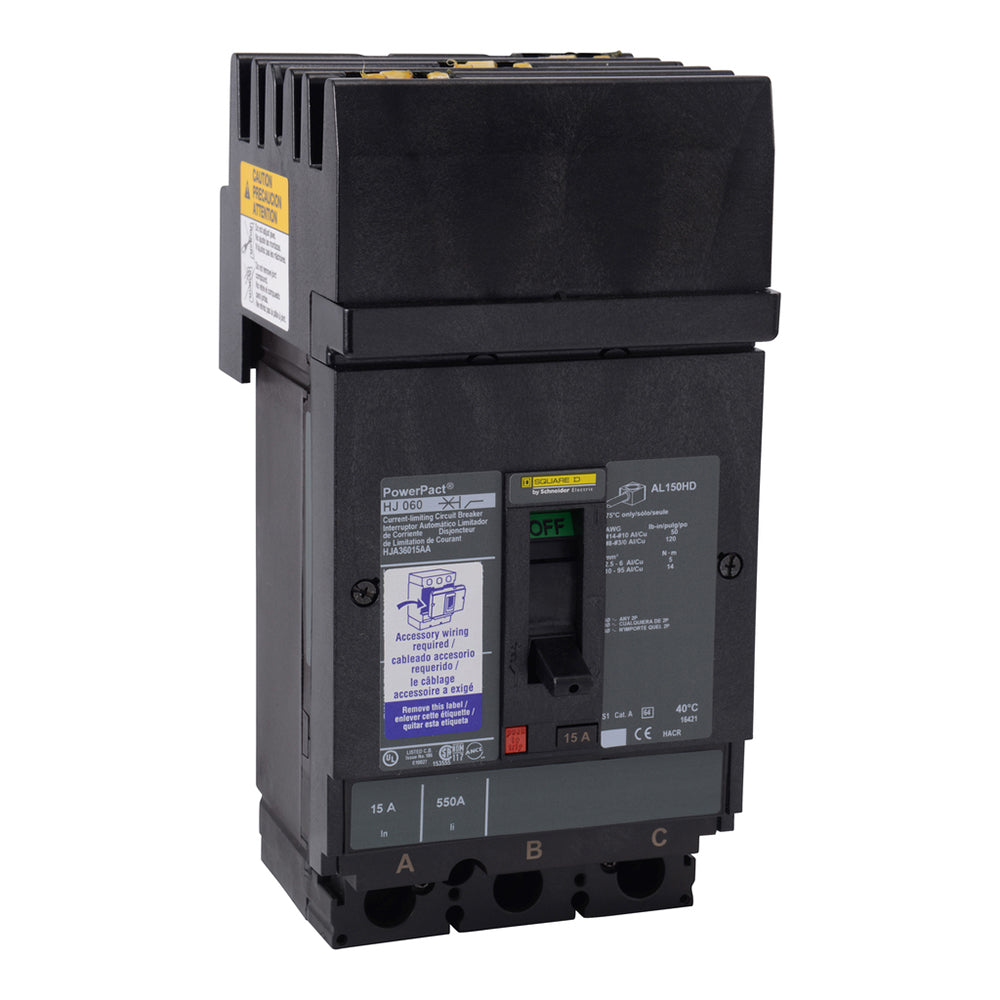 Square D HJA36070SA Circuit Breaker | 600V 70A 3P 65kA@480V I-Line Style Plug-In Powerpact