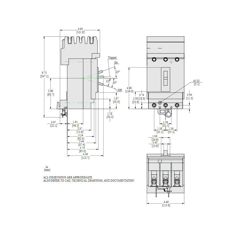 Square D HJA36080 Molded Case Circuit Breaker | 600V 80A 3P 65kA@480V I-Line Plug-In Powerpact