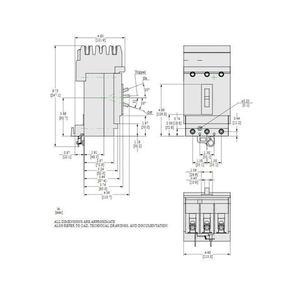 Square D HJA36080 Molded Case Circuit Breaker | 600V 80A 3P 65kA@480V I-Line Plug-In Powerpact