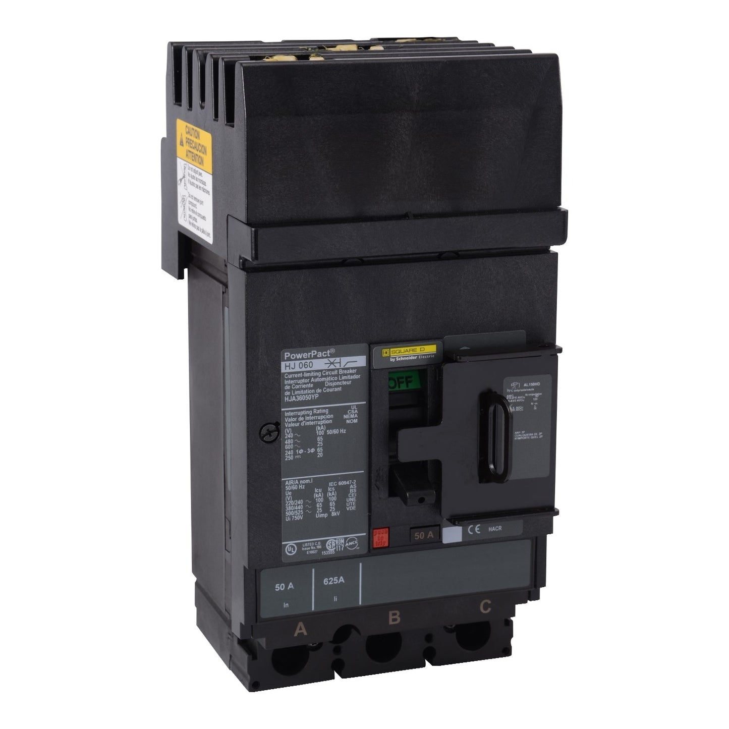 HJA36080YP - Square D I-Line Style Plug-In 600V 80A 3 pole circuit breaker 65kA@480V - Essential Electric Supply