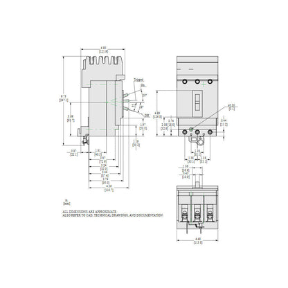 Square D HJA36100U31X Circuit Breaker | 600V 100A 3P 65kA@480V I-Line Plug-In Powerpact