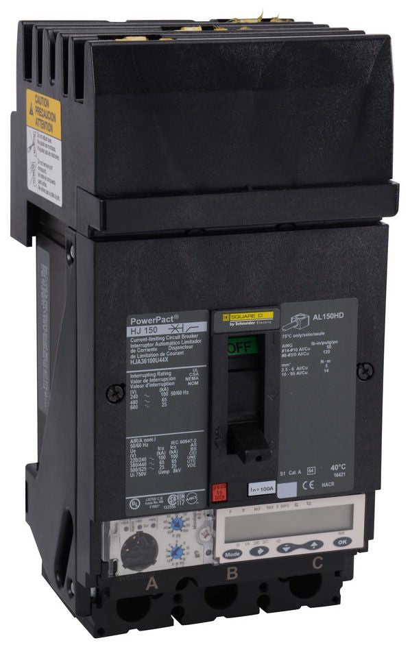 HJA36100U44X - Square D I-Line Style Plug-In 100 Amp 3 Pole Circuit Breaker - Essential Electric Supply