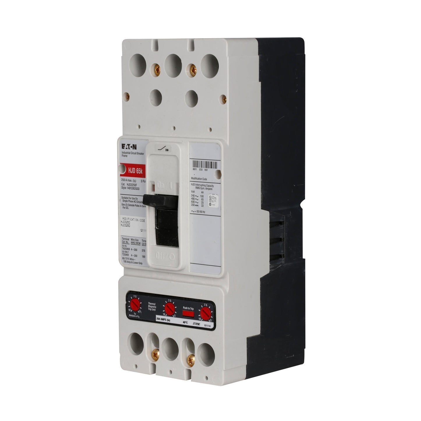 Westinghouse JDC3200 Circuit Breaker | 600V 200A 3P 100kA@480V Feed-Thru Series C