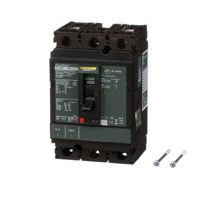 Square D HJL26015 Circuit Breaker | 600V 15A 2P 65kA@480V Feed-Thru Powerpact