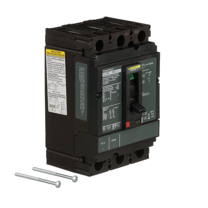 Square D HJL36015 Circuit Breaker | 600V 15A 3P 65kA@480V Feed-Thru Powerpact