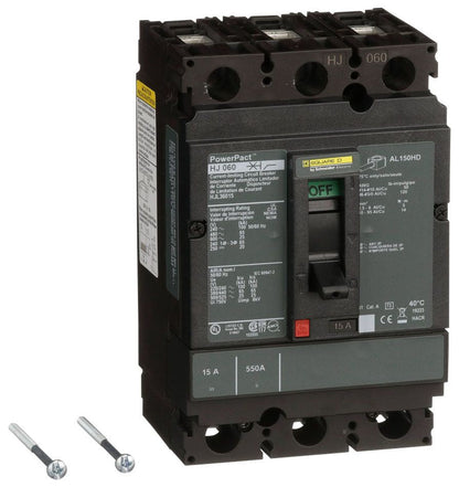 HJL36015 - Square D/ Schneider Electric Feed-Thru 15 Amp 3 Pole Circuit Breaker - Essential Electric Supply