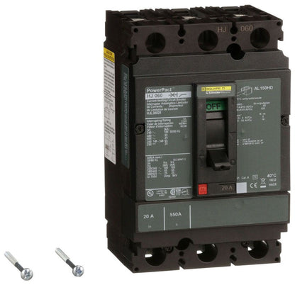 HJL36020 - Square D/ Schneider Electric Feed-Thru 20 Amp 3 Pole Circuit Breaker - Essential Electric Supply