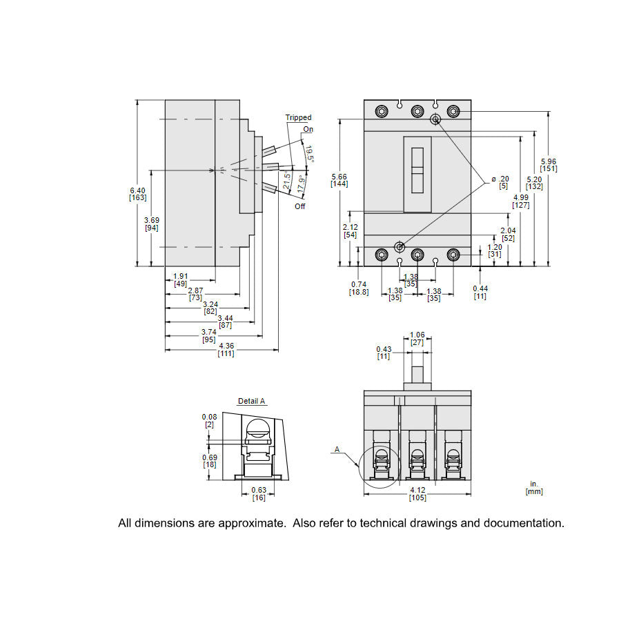 Square D HJL36020AA Circuit Breaker | Powerpact HJL 600V 20A