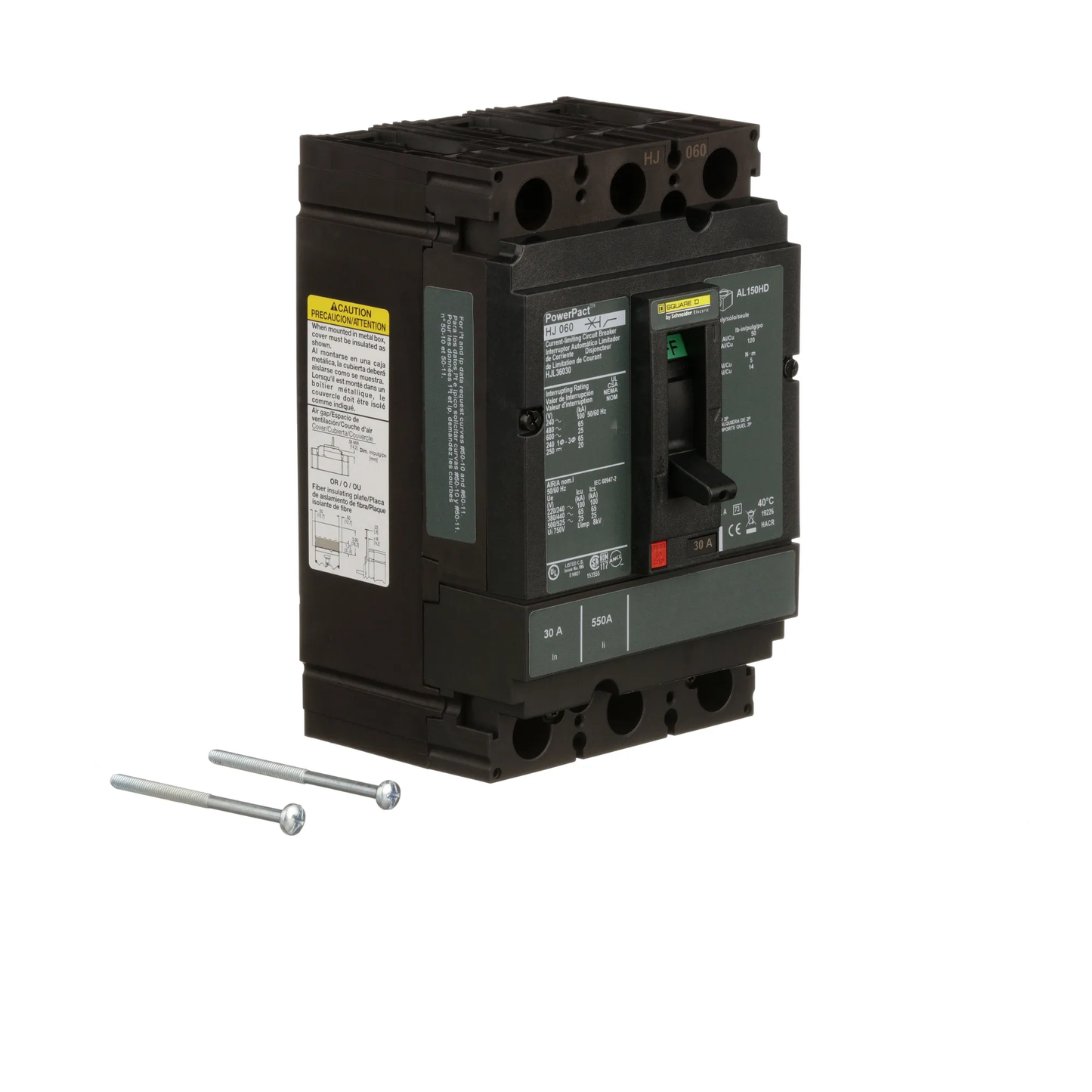 Square D HJL36030 Circuit Breaker | 600V 30A 3P 65kA@480V Feed-Thru Powerpact