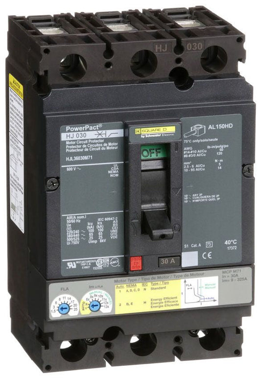 HJL36030M71 - Schneider Electric/ Square D Feed-Thru 30 Amp 3 Pole Circuit Breaker - Essential Electric Supply