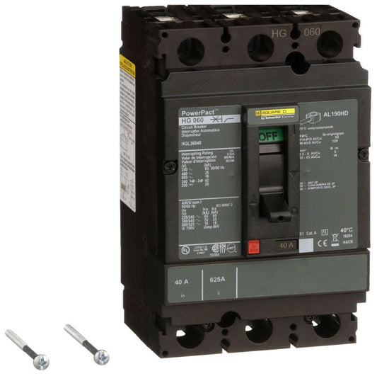 HJL36040 - Schneider Electric/ Square D Feed-Thru 40 Amp 3 Pole Circuit Breaker - Essential Electric Supply