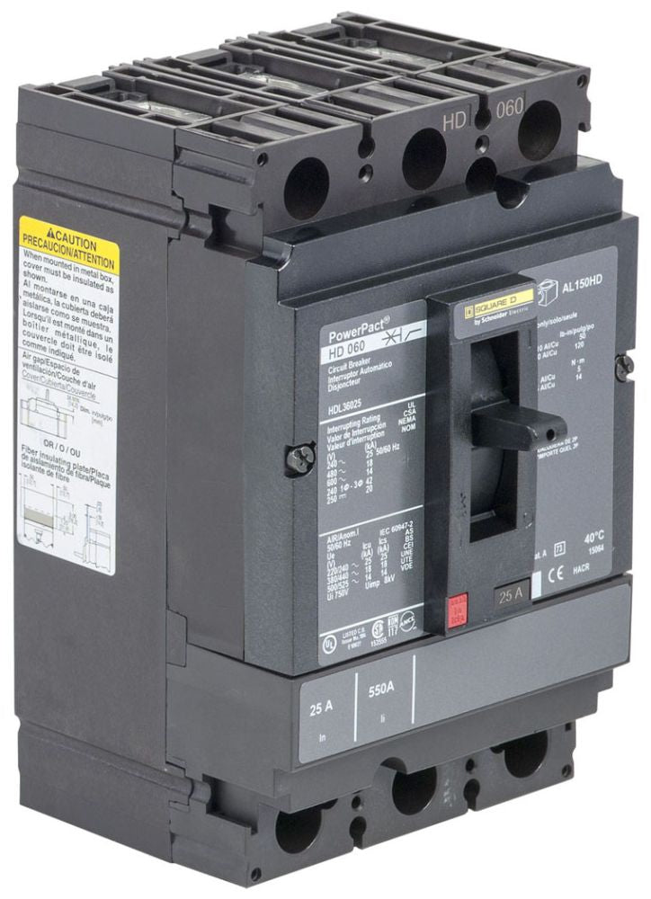 HJL36045 - Square D/ Schneider Electric Feed-Thru 45 Amp 3 Pole Circuit Breaker - Essential Electric Supply