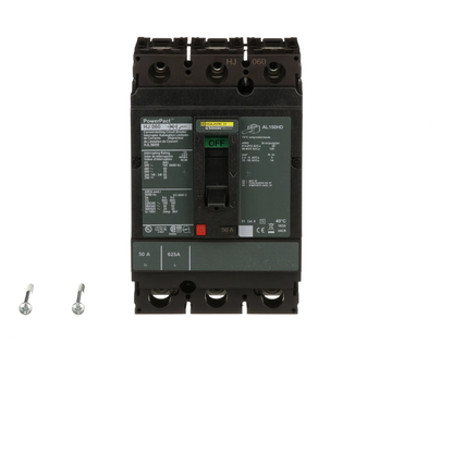 Square D HJL36050 Circuit Breaker | 600V 50A 3P 65kA@480V Feed-Thru Powerpact