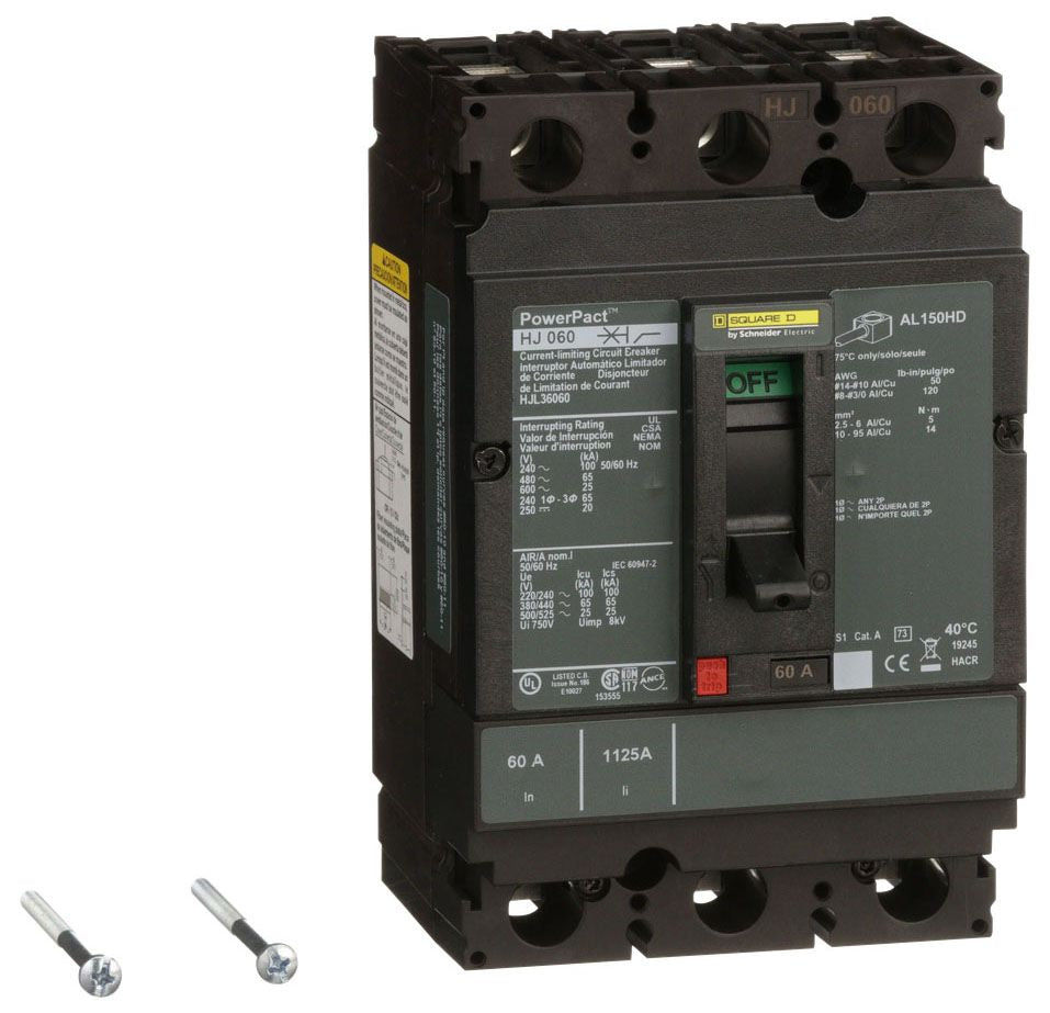HJL36060 - Square D/ Schneider Electric Feed-Thru 60 Amp 3 Pole Circuit Breaker - Essential Electric Supply