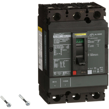 Square D HJL36060 Circuit Breaker | 600V 60A 3P 65kA@480V Feed-Thru Powerpact