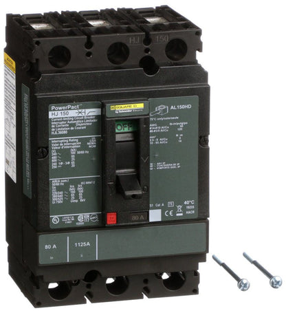 HJL36080 - Schneider Electric/ Square D Feed-Thru 80 Amp 3 Pole Circuit Breaker - Essential Electric Supply