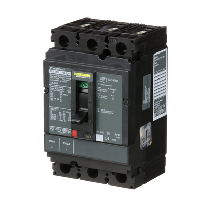 Square D HJL36100 Circuit Breaker | 600V 100A 3P 65kA@480V Feed-Thru Powerpact