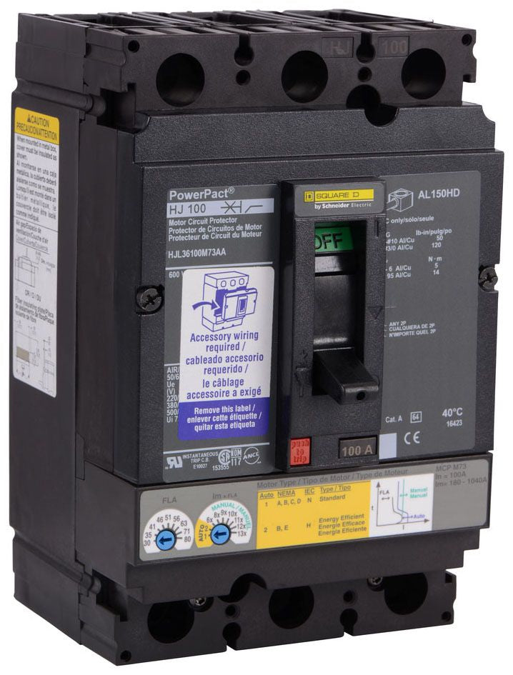 HJL36100M38X - Square D/ Schneider Electric Feed-Thru 100 Amp 3 Pole Circuit Breaker - Essential Electric Supply