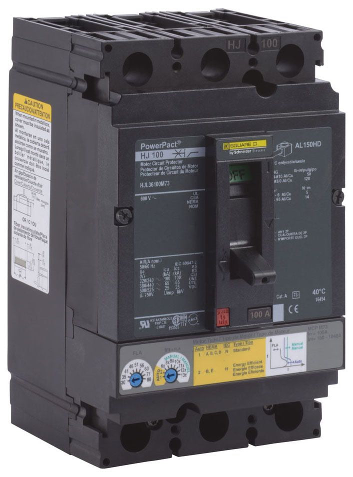 HJL36100M73 - Schneider Electric/ Square D Feed-Thru 100 Amp 3 Pole Circuit Breaker - Essential Electric Supply