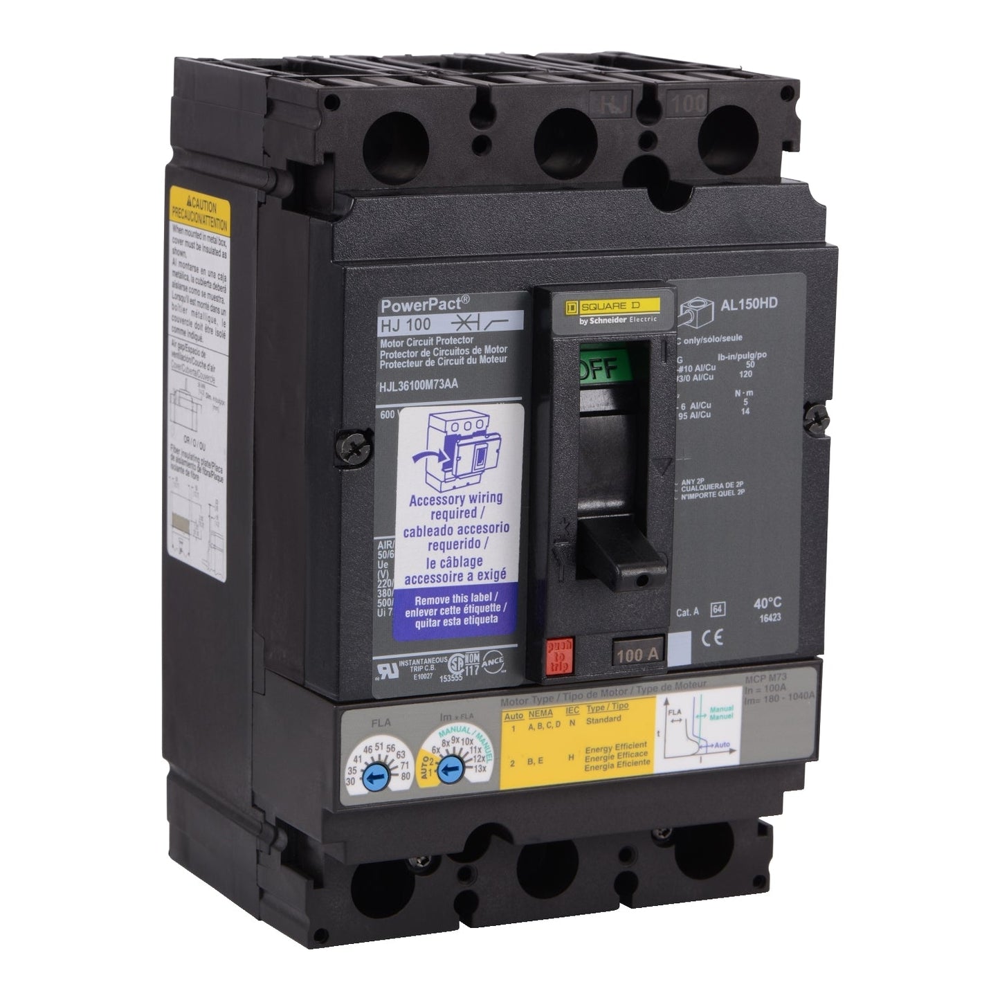 Square D HJL36100M73AA Circuit Breaker | 600V 100A