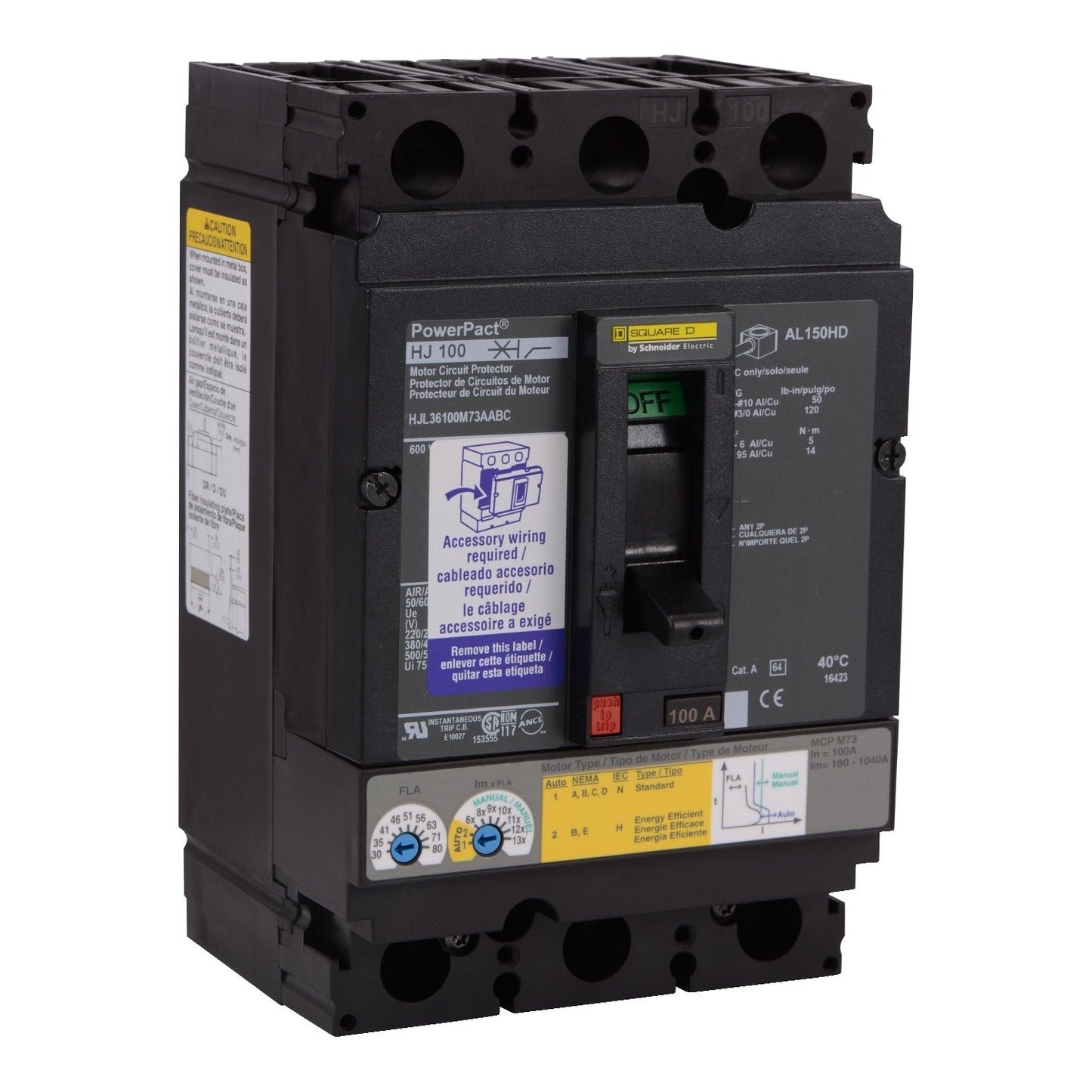 Square D HJL36100M73AABC Circuit Breaker | 600V 100A