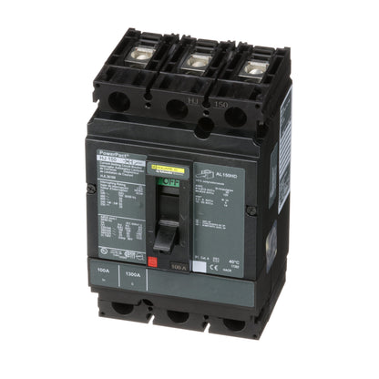 Square D HJL36100 Circuit Breaker | 600V 100A 3P 65kA@480V Feed-Thru Powerpact