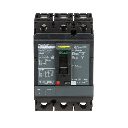 Square D HJL36100 Circuit Breaker | 600V 100A 3P 65kA@480V Feed-Thru Powerpact