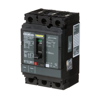 Square D HJL36100 Circuit Breaker | 600V 100A 3P 65kA@480V Feed-Thru Powerpact
