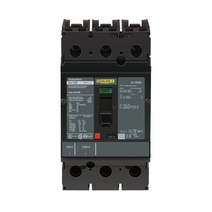 Square D HJL36100 Circuit Breaker | 600V 100A 3P 65kA@480V Feed-Thru Powerpact