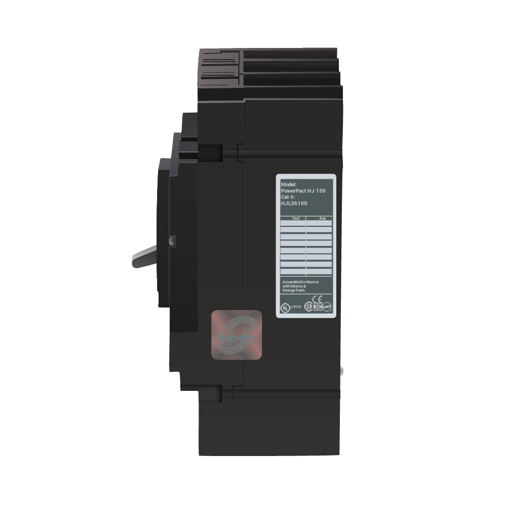 Square D HJL36100 Circuit Breaker | 600V 100A 3P 65kA@480V Feed-Thru Powerpact